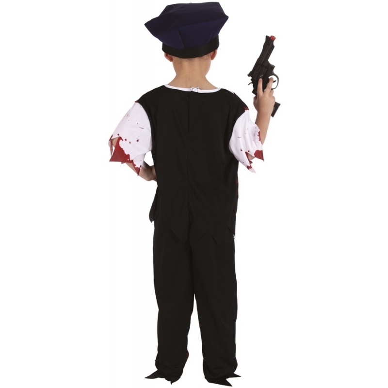 Costume policier zombie enfant idéal pour se déguiser pour la fête d'Halloween
