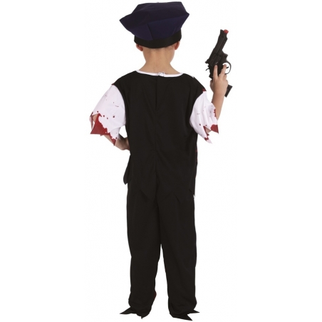 Costume policier zombie enfant idéal pour se déguiser pour la fête d'Halloween
