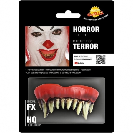 Dentier de clown de film d'horreur avec pate thermoplastique Dentier de clown de film d'horreur avec pate thermoplastique
