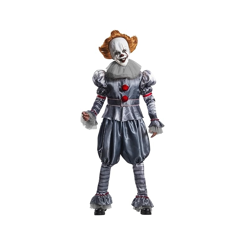 Cosplay du clown ça pour homme sous licence officielle avec masque intégral en latex
