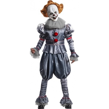 Cosplay du clown ça pour homme sous licence officielle avec masque intégral en latex Cosplay du clown ça pour homme sous licence officielle avec masque intégral en latex