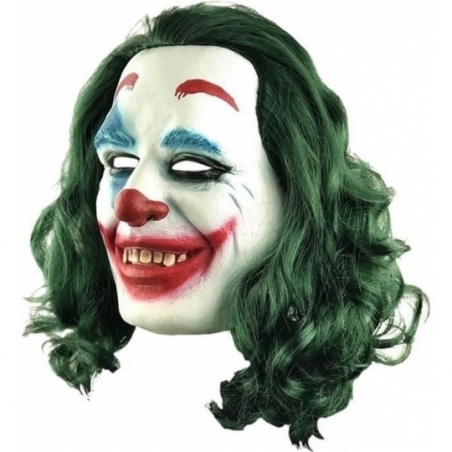 Masque Joker intégral en latex avec cheveux Masque Joker intégral en latex avec cheveux