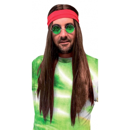 Perruque hippie avec bandeau pour homme, adoptez le look 60's Perruque hippie avec bandeau pour homme, adoptez le look 60's