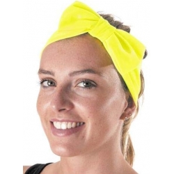 Bandeau ceinture jaune fluo avec noeud