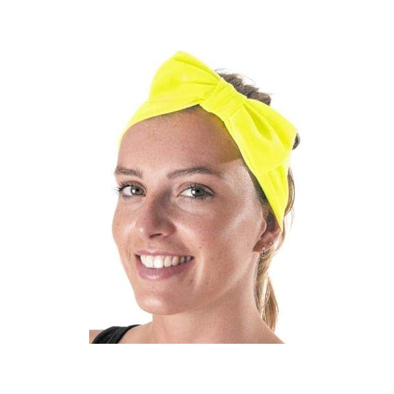 Bandeau ceinture jaune fluo avec noeud