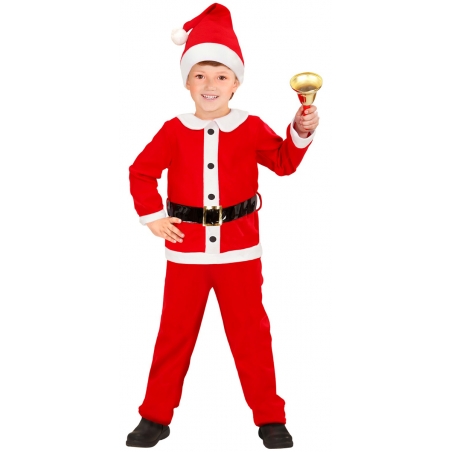 Déguisement de Père Noël pour enfant avec veste, pantalon, ceinture et bonnet