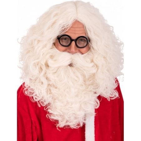 Perruque et barbe de Père Noël couleur ivoire Perruque et barbe de Père Noël couleur ivoire