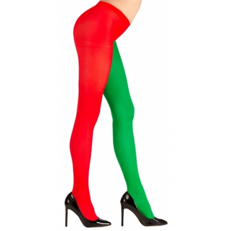 Collants de lutin rouge et vert également disponible en taille XL