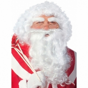 Costume Père Noël Complet - Perruque, Barbe, Bonnet, Lunettes Et Gants Pour Cosplay Et Fêtes