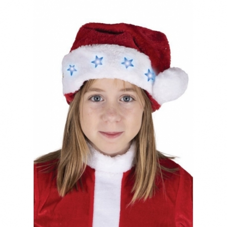Bonnet Père Noël lumineux taille enfant Bonnet Père Noël lumineux taille enfant