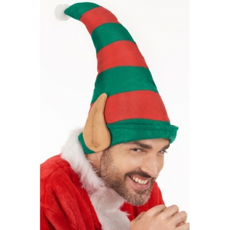 Bonnet de lutin avec grandes oreilles porté par un homme Bonnet de lutin avec grandes oreilles porté par un homme