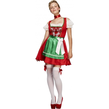 Déguisement elfe de Noël pour femme avec robe et tablier
