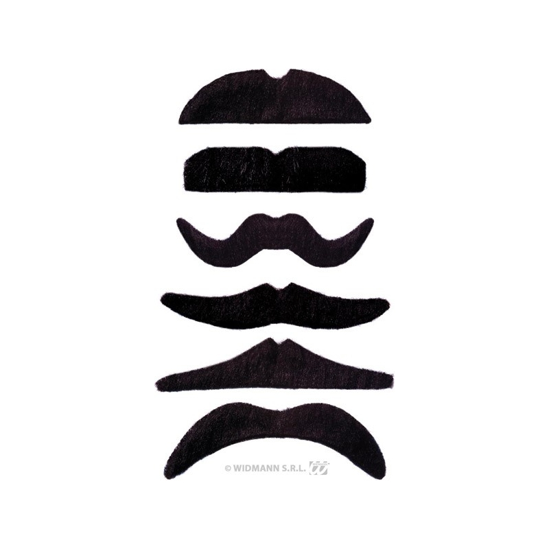 Moustaches noires auto adhésives