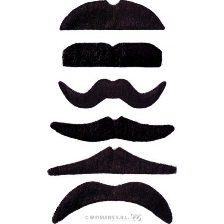 Moustaches noires auto adhésives