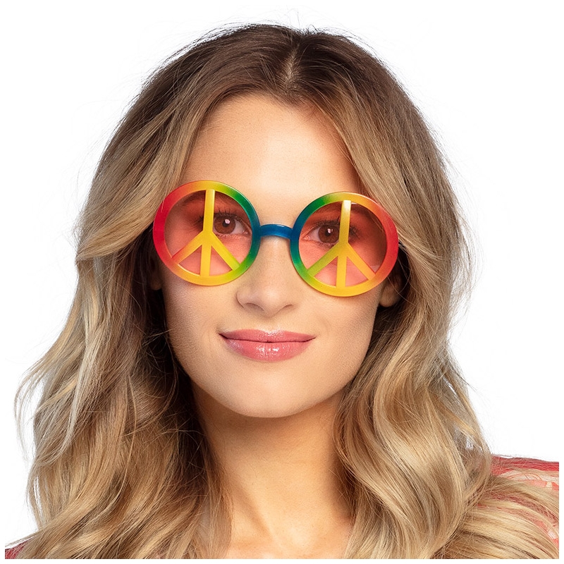 Lunettes hippie femme années 60 peace & love