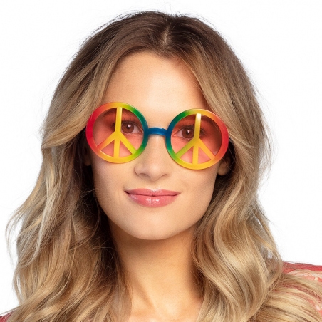 Lunettes hippie femme années 60 peace & love