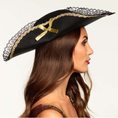 Chapeau de pirate pour femme vue de profil