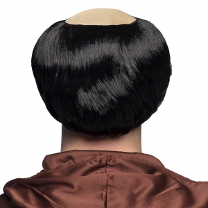Perruque Moine Boland - Noir Avec Tonsure | Déguisement Adulte