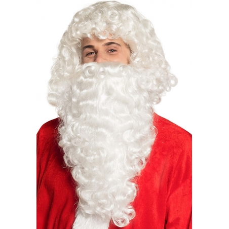 Perruque de Père Noël avec barbe, le kit idéal pour completer une tenue de Père Noël