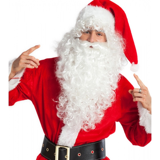 W Widmann Milano Perruque Père Noël Avec Barbe Luxe - Accessoire Déguisement Noël Réaliste Pour Adulte