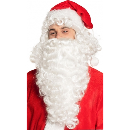 Perruque de Père Noël avec barbe assortie (bonnet non founi) Perruque de Père Noël avec barbe assortie (bonnet non founi)