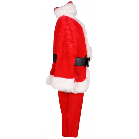 Costume Père Noël velours avec pantalon, veste, bonnet et ceinture (qualité supérieure)