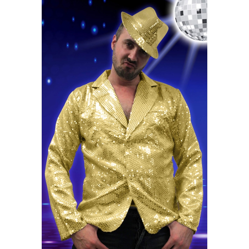 Veste disco homme paillettes or - Magie du Déguisement - Années 70