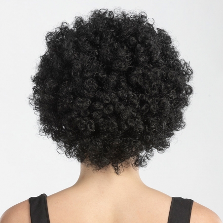 Perruque afro noire volumineuse vue de dos