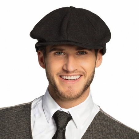 Casquette années 20 pour homme couleur noir