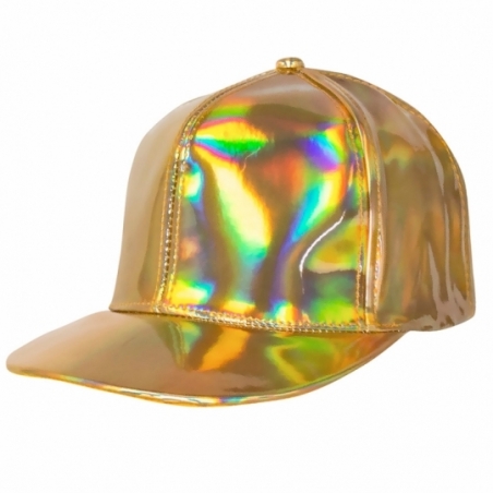 Casquette couleur or effet iridescent idéal pour une soirée thème années 80