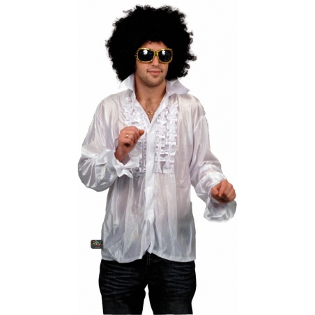 Chemise disco blanche pour homme