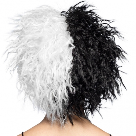 Perruque Cruella pour femme vue de dos