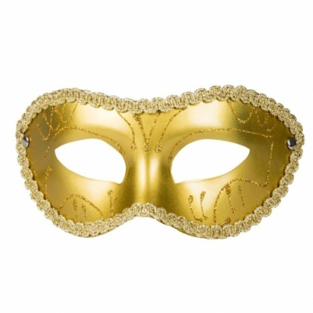 Masque vénitien doré idéal pour un bal masqué