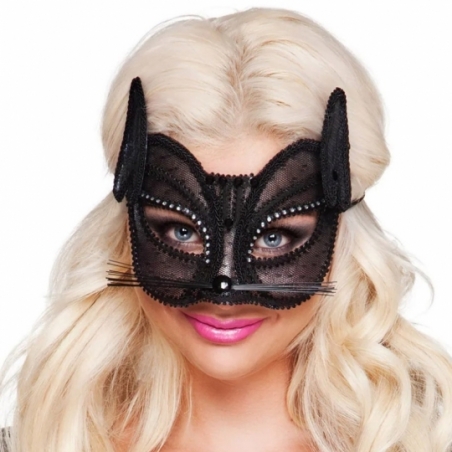 Masque vénitien chat noir idéal pour un bal masqué