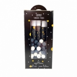 Sarbacanes noir et or avec 50 boules, contient 5 sarbacanes