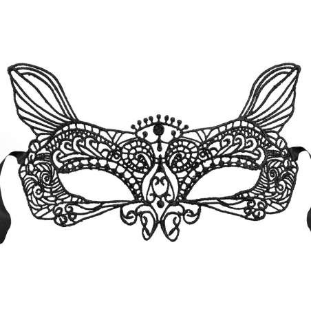 Loup marquise masque noir en dentelle pour femme