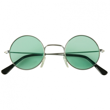 Lunettes ronde verte idéale pour accessoiriser une tenue hippie ou pour Saint Patrick