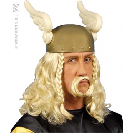 perruque asterix avec moustache - accessoire costume gaulois