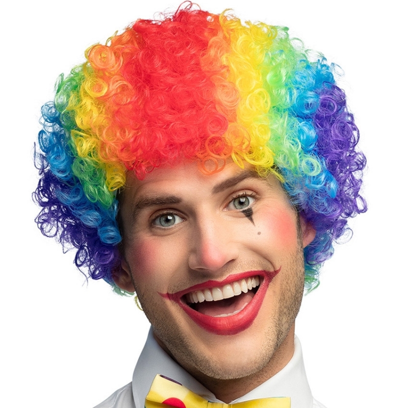 Perruque afro couleur arc en ciel pour hommes et femmes