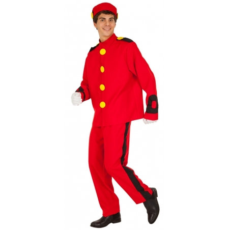 Déguisement de Spirou pour homme, costume personnage de bande dessinée pour homme