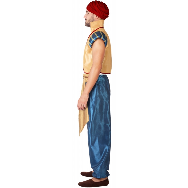 Déguisement prince Aladin idéal avec haut, pantalon, ceinture et coiffe