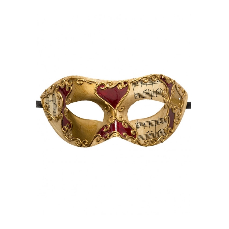 Masque vénitien rouge et or pour hommes et femmes idéal pour un bal masqué