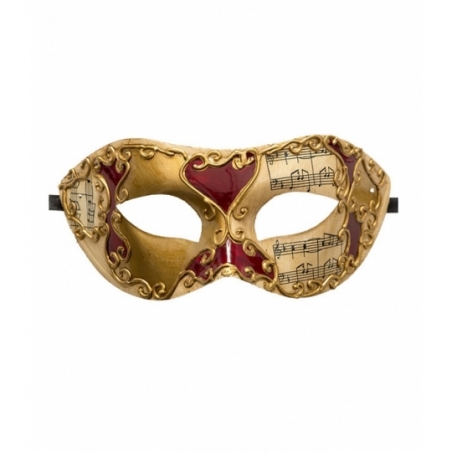 Masque vénitien rouge et or pour hommes et femmes idéal pour un bal masqué