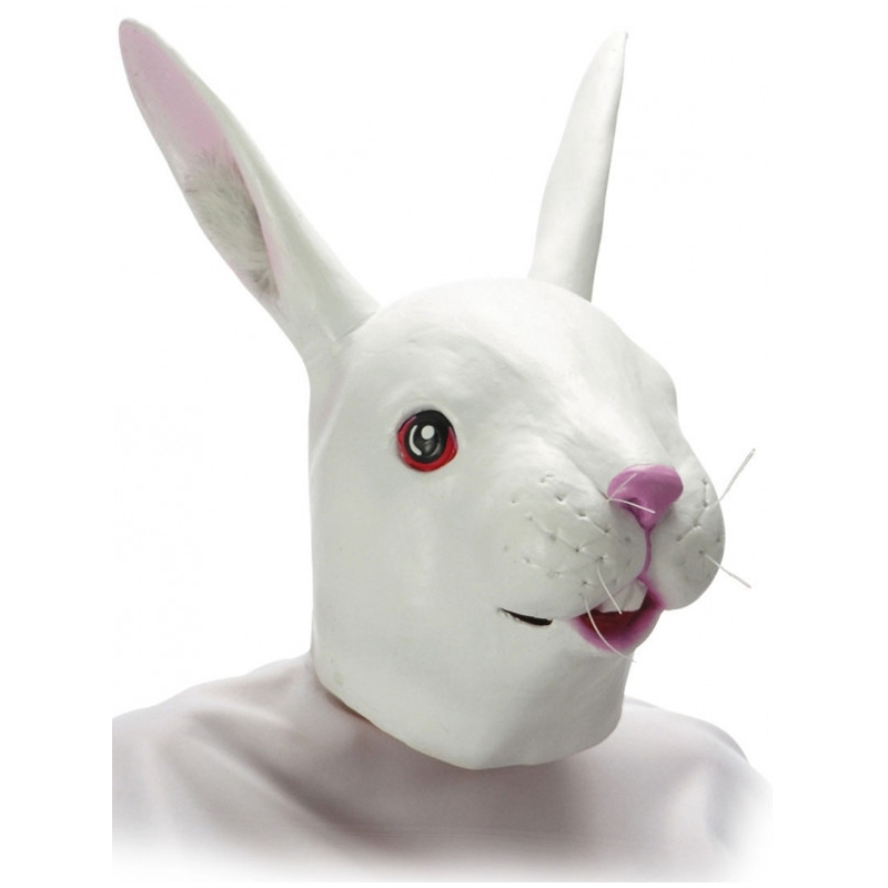 Masque de lapin blanc en latex