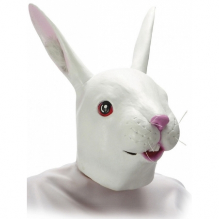 Masque de lapin blanc en latex