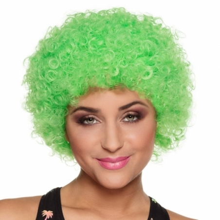 Perruque afro cheveux verts pour hommes et femmes