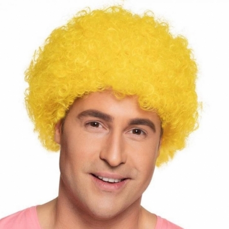 Perruque afro jaune cheveux frisés