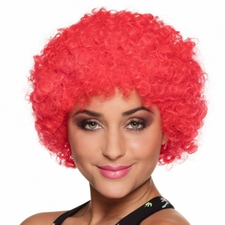 Perruque rouge afro cheveux frisés pour hommes et femmes