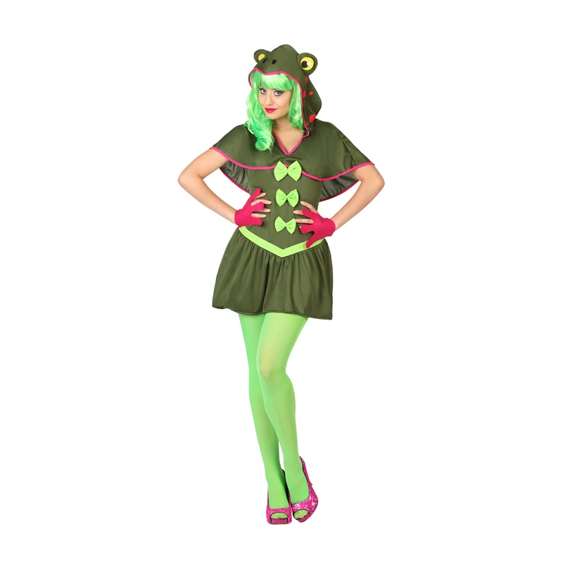 Déguisement de grenouill pour femme robe à capuche