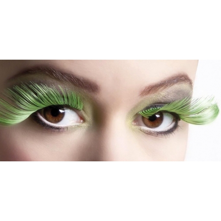 Faux cils couleur vert et noir